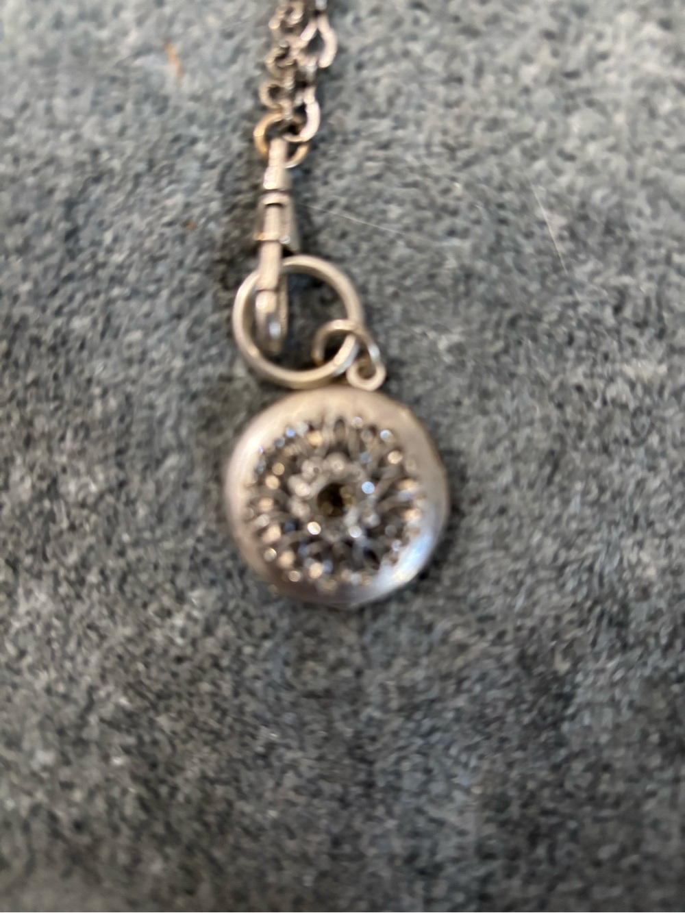 Fossil Silver Floral locket Pendant Necklace